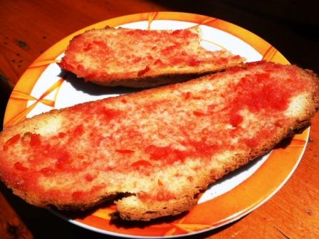 pa amb tomat, at Sa Nacra, Menorca