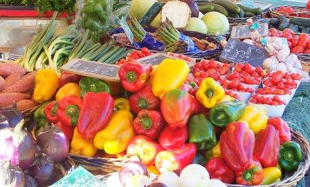 knobbly vegetables at an open air market