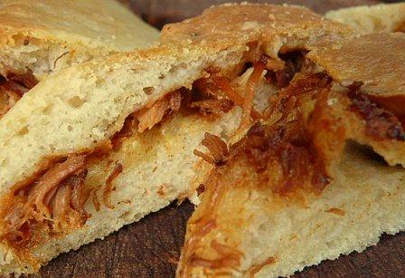 olive oil dough stuffed with pulled pork